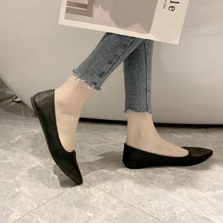 Giày da nữ mũi nhọn thời trang phong cách
