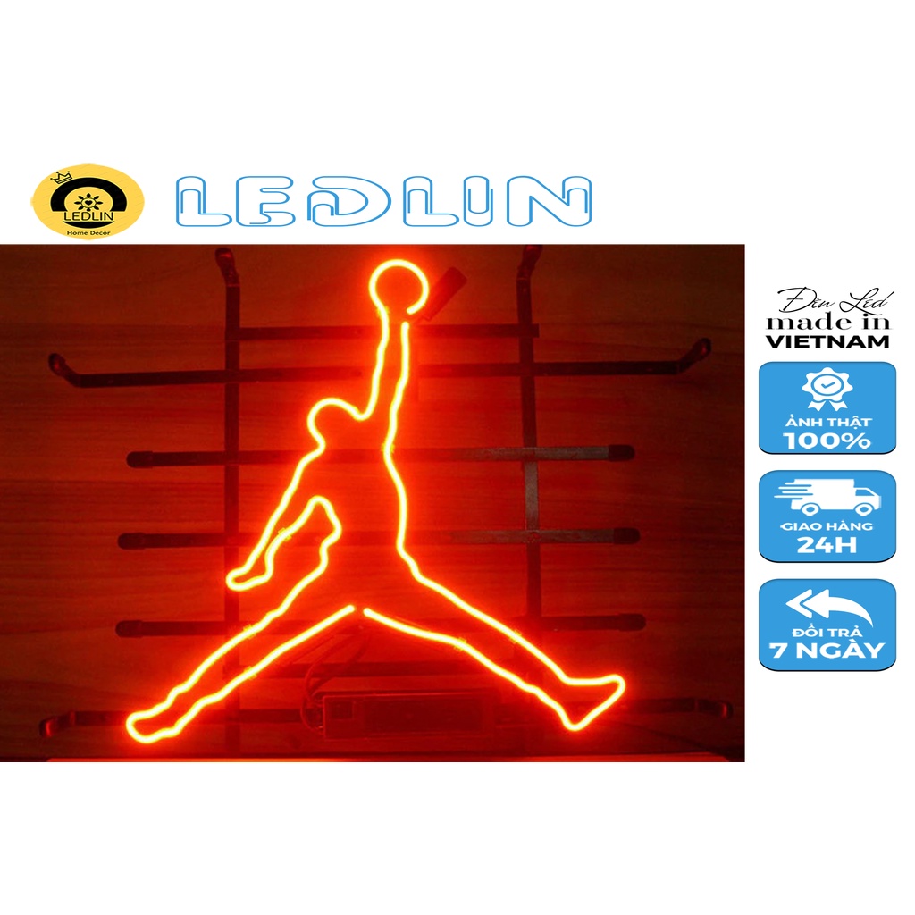 Đèn LED trang trí hình Logo Jordan NBA decor phòng ngủ shop giày thể thao dán tường quà tặng sinh nhật