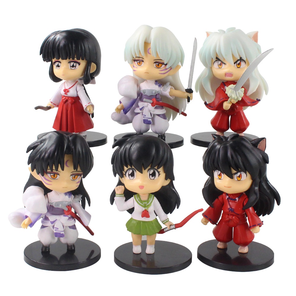 Set 6 Mô Hình Nhân Vật Phim Hoạt Hình Inuyasha 10cm
