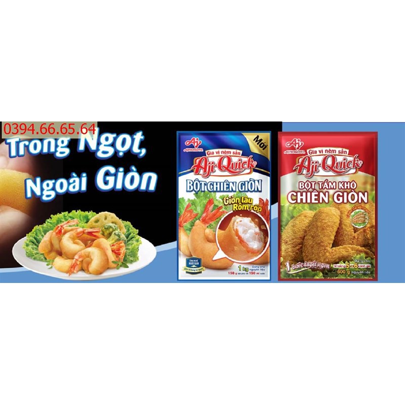 Bột tẩm khô chiên giòn Aji-Quick 42g chiên 5-6 cánh gà