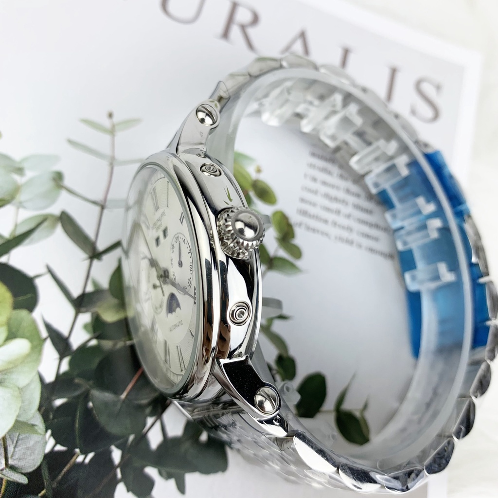 Đồng hồ Nam Patek máy nhật, mẫu Lịch vạn niên mặt trắng viền trắng dây da, dòng cơ Automatic size 41mm-42mm | BigBuy360 - bigbuy360.vn