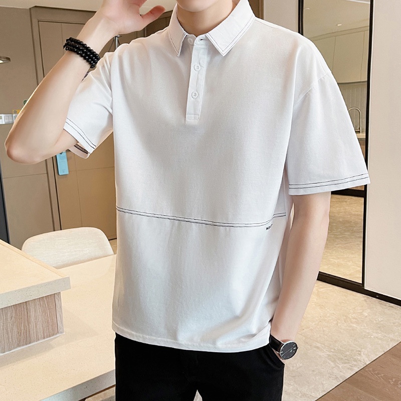 Áo thun POLO Cổ bẻ Nam Nữ Phối Viền Chỉ Nổi, Áo thun Polo Unisex chất liệu cá sấu cotton Chuẩn Form phong cách Hàn Quốc