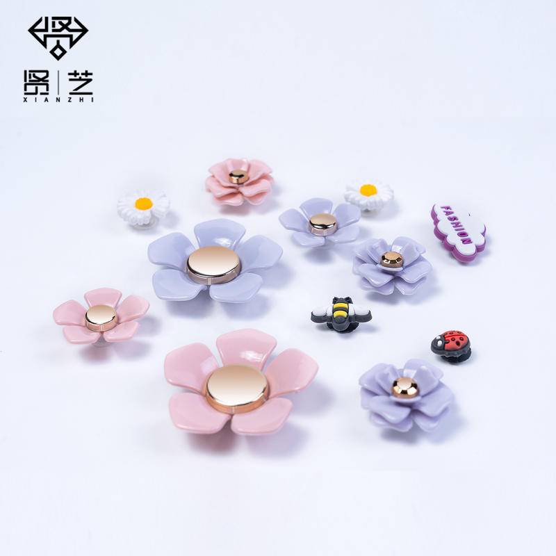 Sticker crocs Shoe Decoration for crocs đế caoSet 12 Khóa Cài Trang Trí Giày Dép / Vòng Tay / Giày Cao Gót Màu Hồng Tím DIY Thích Hợp Làm Quà Tặng Cho Bé