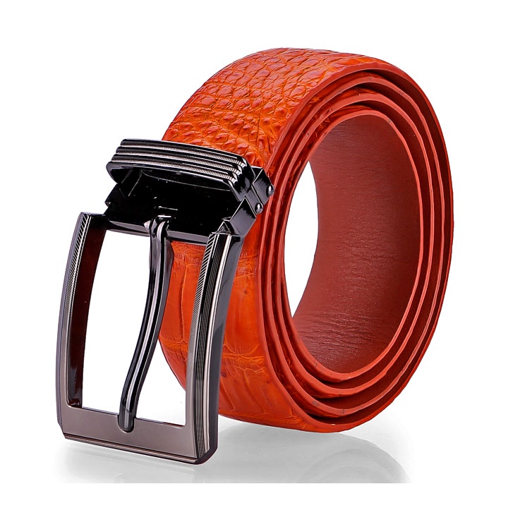 Thắt lưng nam da cá sấu gai bụng 4P đầu kim màu đen, nâu đỏ, vàng bò, nâu đất HP4228-29-30-31