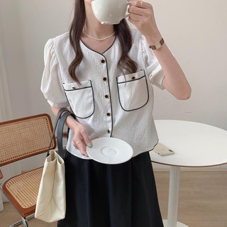 Set bộ nữ xốp viền pha túi mới