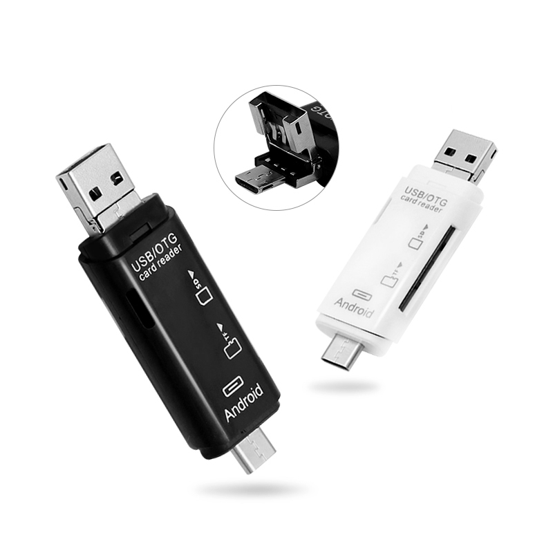 Đầu đọc thẻ OTG 5 trong 1 ( Type C / Micro USB / TF ) tốc độ cao USB 2.0 tiện dụng