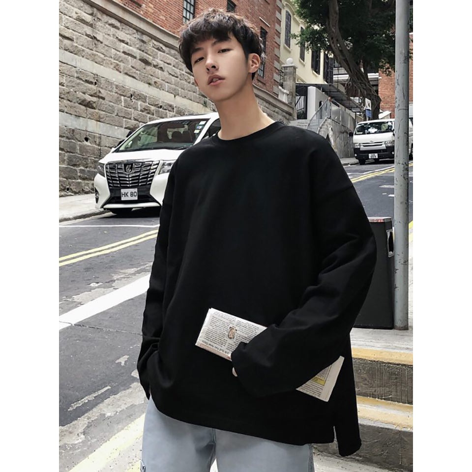 Áo Phong dài tay⚡𝐟𝐫𝐞𝐞𝐬𝐡𝐢𝐩⚡May Clothes Áo nam nữ dài tay oversize trơn Unisex