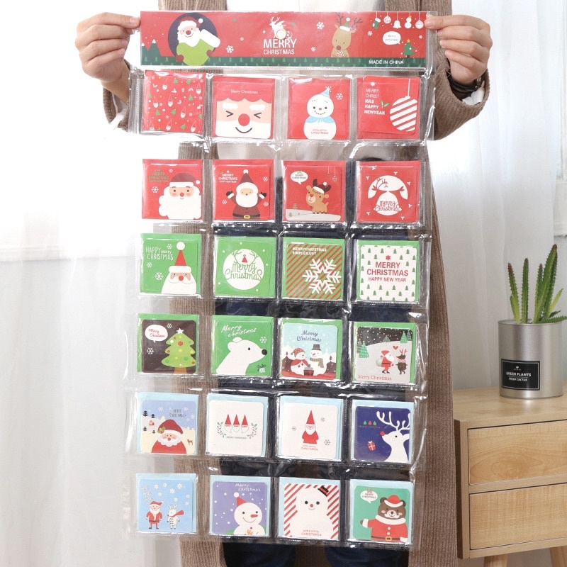 Thiệp 3D Giáng Sinh Noel Kèm Bì Đựng Hình Vuông 8,7cm Đáng Yêu