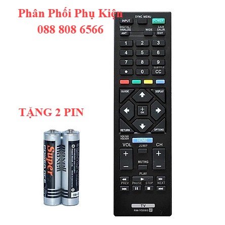 Điều khiển tivi Sony RM-ED054 ngắn - Remote tivi sony RM-YD093