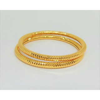 CẶP VÒNG TAY NỮ MẠ VÀNG CHẠM KHÍA