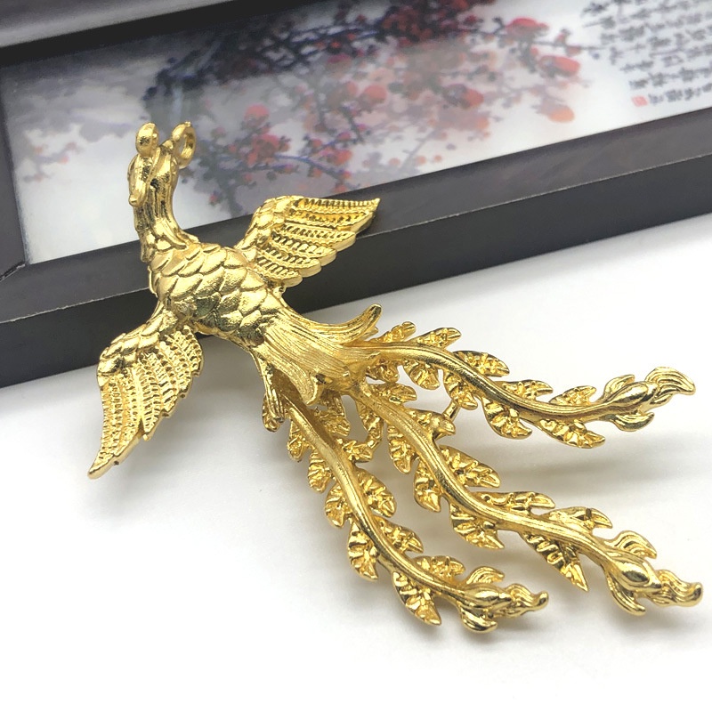 (1 cái)Phiến đúc phượng hoàng 71*42mm, Nguyên liệu làm trang sức cổ trang, Nguyên liệu diy