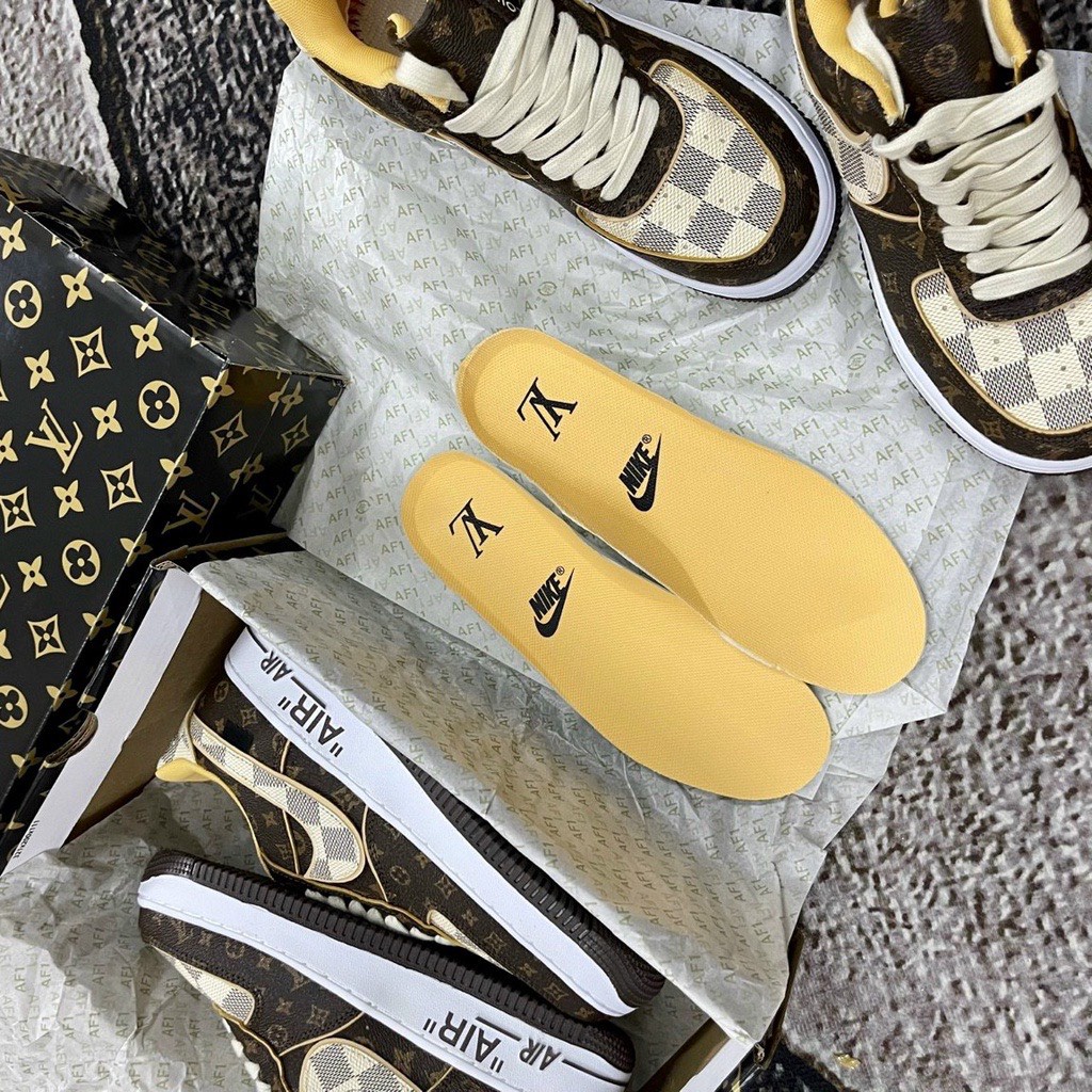 Giày Air Force 1 Low x Louis_Vuitton Monogram Brown, bản Best