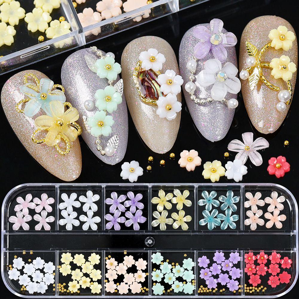 Phụ Kiện Trang Trí Móng Tay Hình Vỏ Sò / Bông Hoa Nhiều Màu Độc Đáo