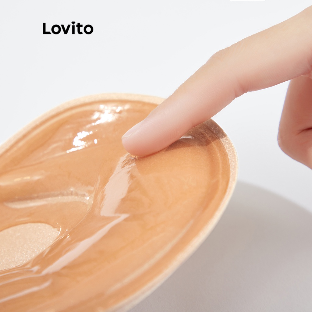 Lovito Bình thường Đẩy lên phía trước Phụ kiện đồ lót nữ có đệm lót L344L074 (Mơ / Đen)