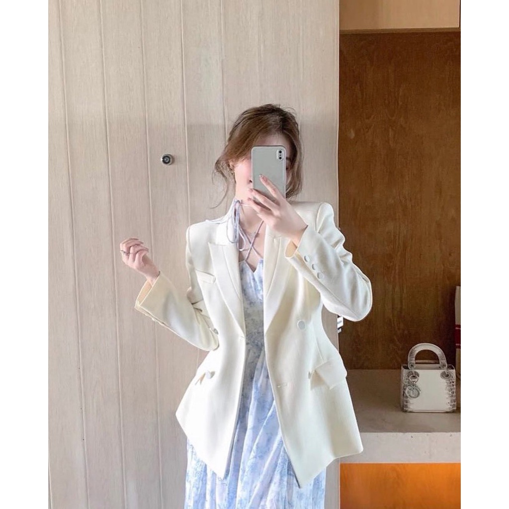 Đầm maxi hoa xanh cổ vuông dây chéo cổ , bo chun lưng sau phong cách XUKA DRESS