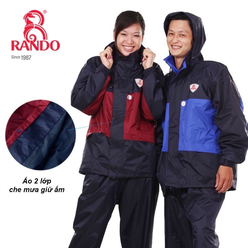 Áo mưa bộ 2 lớp cao cấp RANDO RB2