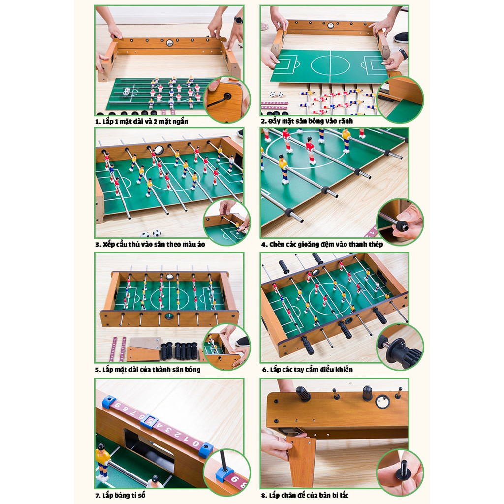 Đồ chơi bàn bi lắc bóng đá kích thước 70x40cm Table Top Football TTF-69 bằng gỗ