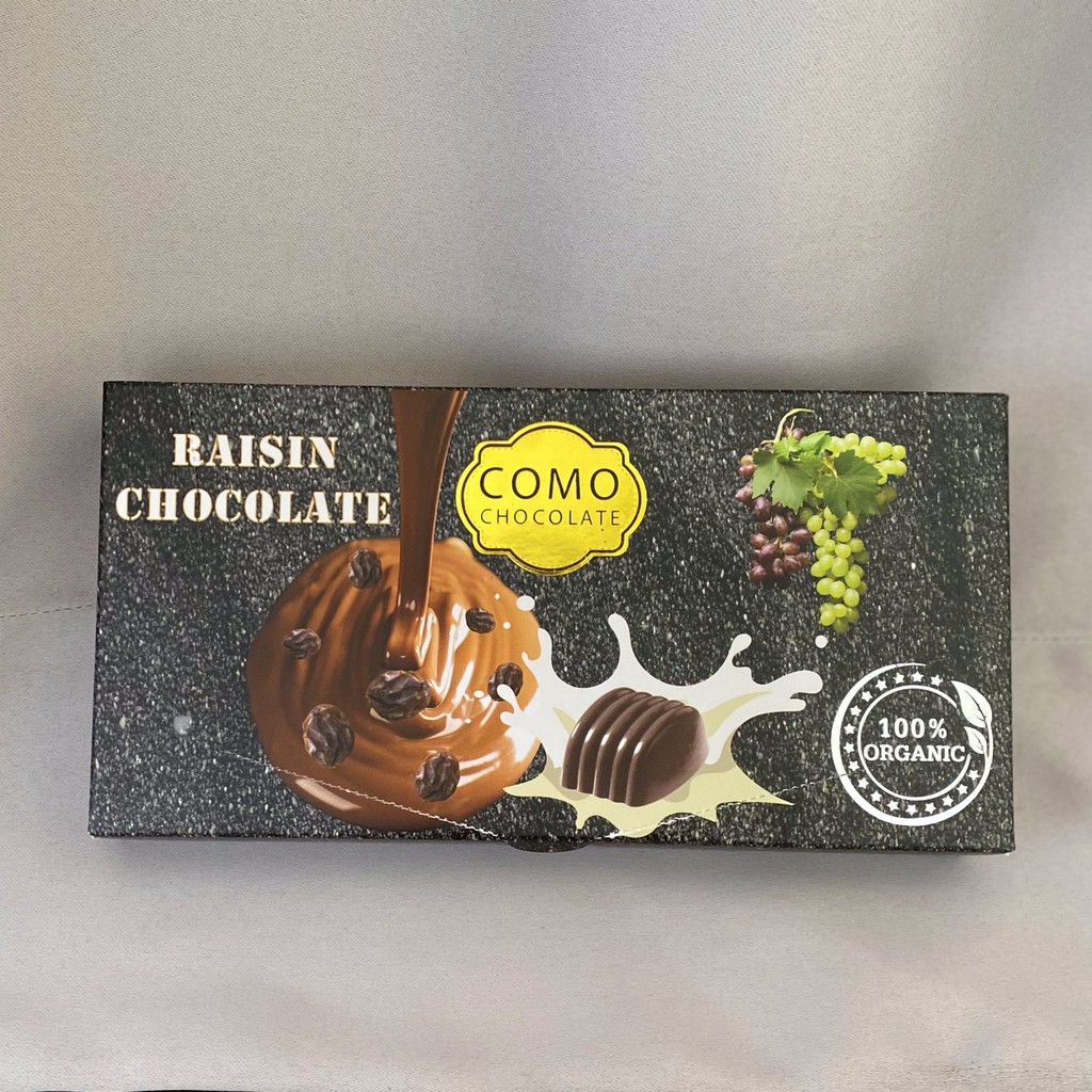 [SIÊU NGON] Socola Sữa nhân Nho khô 100% Organic- Socola COMO từ hạt cacao nguyên chất- Đồ ăn vặt siêu ngon hot hit