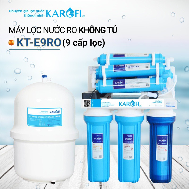 Máy Lọc Nước KAROFI KT-E9RO Loại Không Tủ- 9 Cấp Lọc Loại Bỏ 99,99% Vi Khuẩn