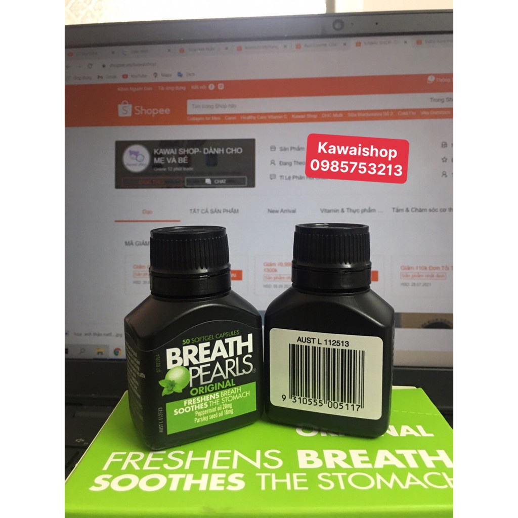 Kẹo thơm miệng Breath Pearl  Úc