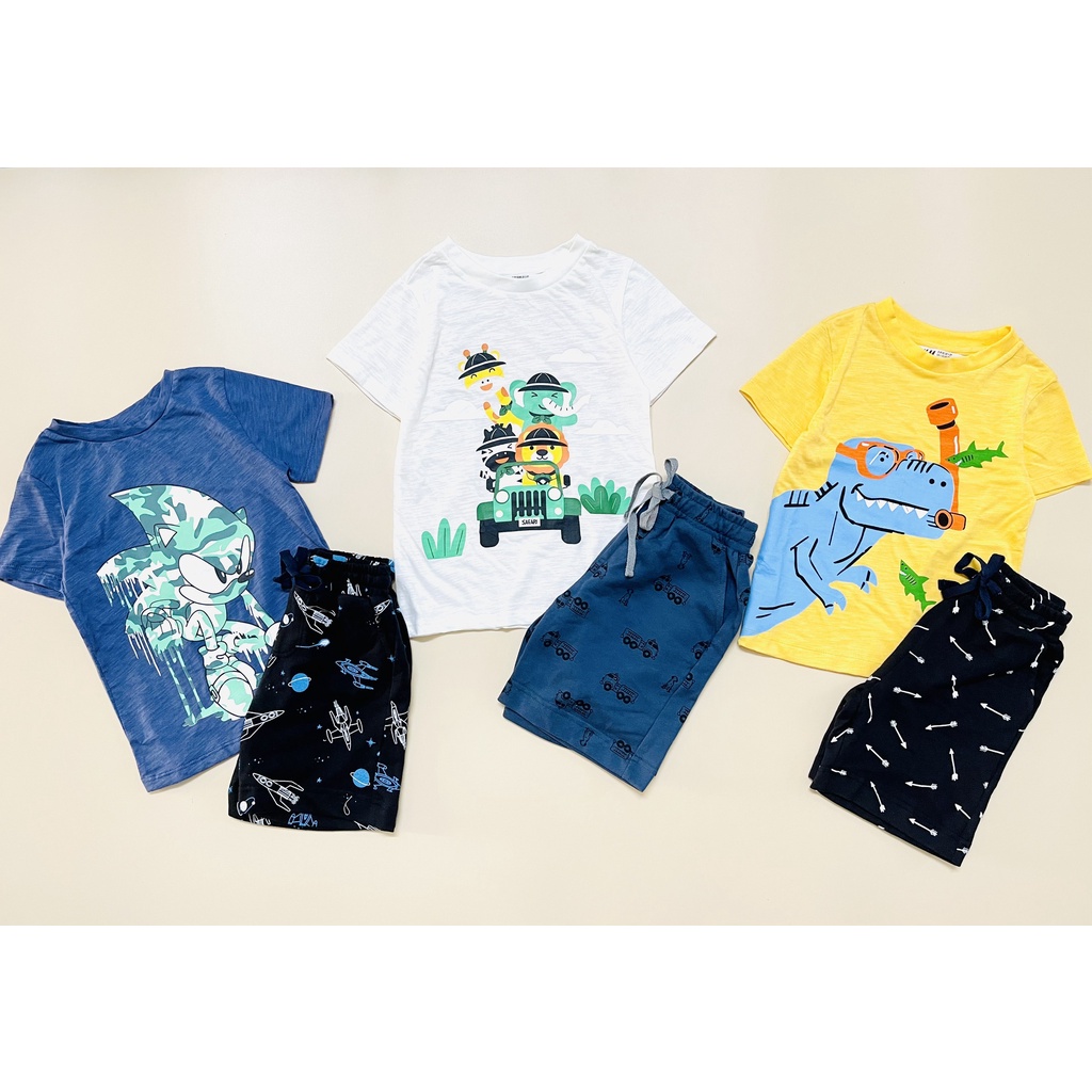 VNXK-SET 1 BỘ HM BÉ TRAI TAY NGẮN IN HỌA TIẾT KHỦNG LONG, LẶN BIỂN SIÊU ĐẸP-MÃ BBT06