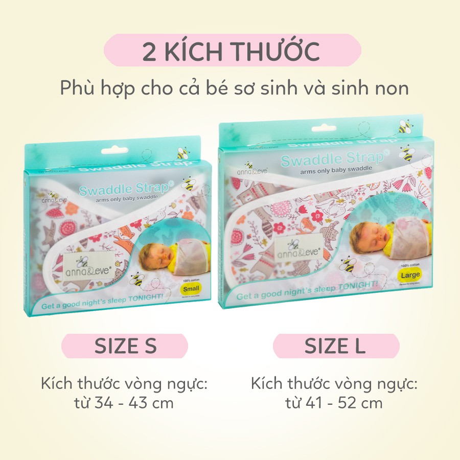 Khăn quấn ANNA&amp;EVE cho bé khi ngủ nhập khẩu chính hãng từ Mỹ