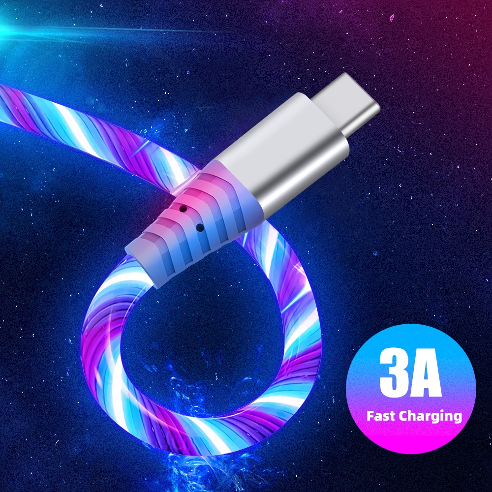 Cáp Sạc Nhanh 3A Cổng Micro USB Type C Cho Xiaomi Samsung