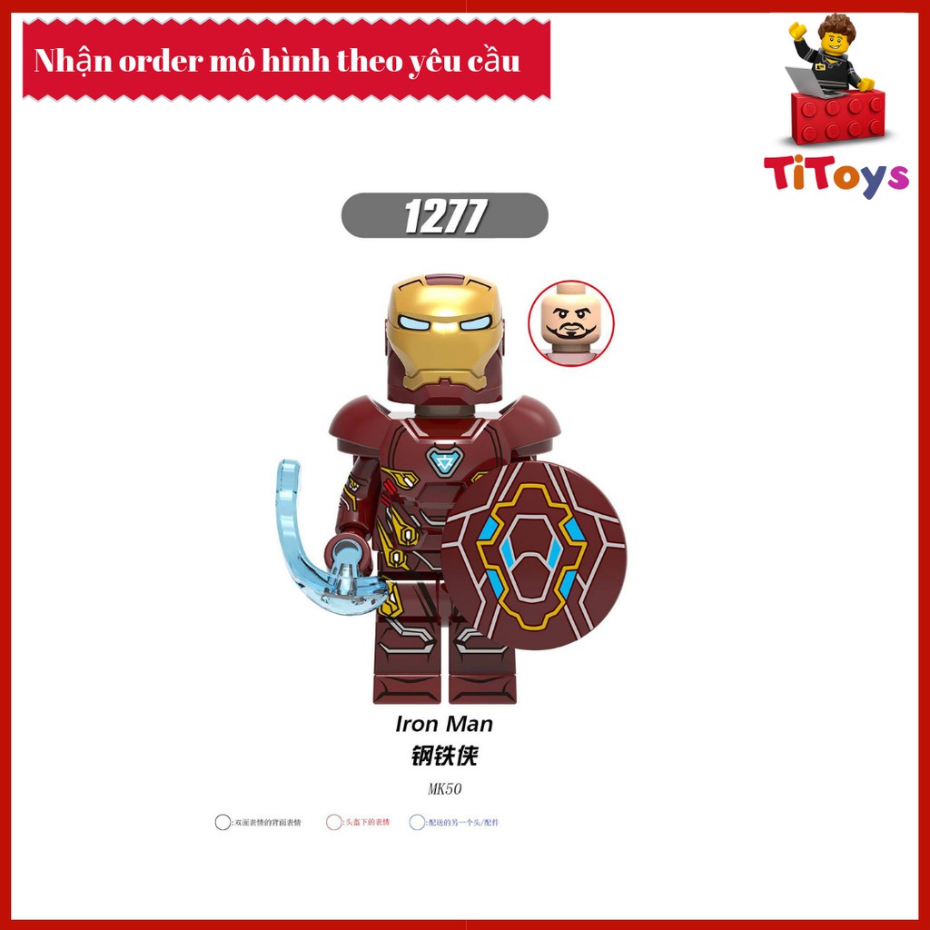 Minifigures Nhân vật siêu anh hùng End Game Captain America Thor Tony Stark Valkyrie -   Đồ chơi Lắp ghép Xếp hình X0260