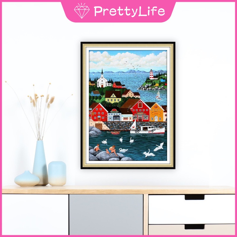 Bộ Tranh Đính Đá 5D Tự Làm 30x40cm/40x50cm Trang Trí Nhà Cửa/Bãi Biển