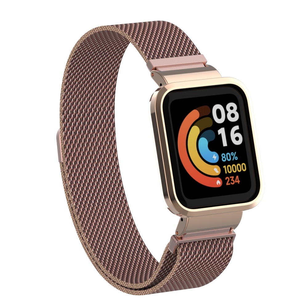Dây đeo kim loại Milanese và khung bảo vệ cho đồng hồ thông minh Xiaomi Redmi Watch 2 Lite Miwatch 2 Lite
