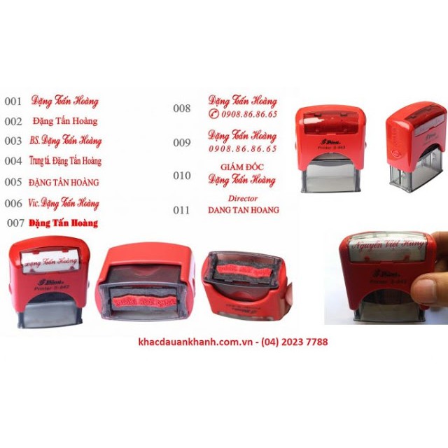 Khắc tên theo yêu cầu - dấu tên 1 dòng Shiny 852 - HÀNG NHẬP KHẨU