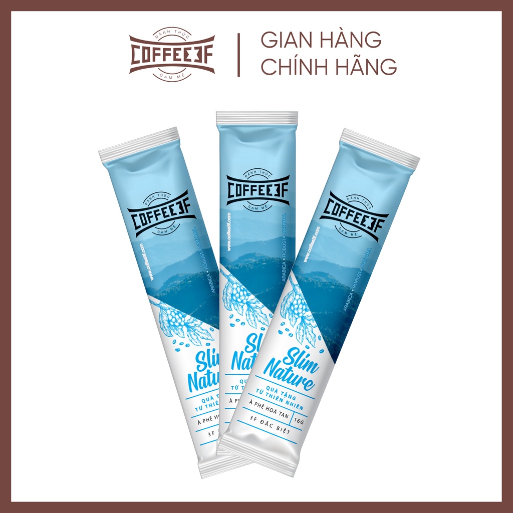 Cafe latte hỗ trợ giảm cân cafe xanh và đường ăn kiêng Slim Nature - Coffee 3F (Hộp 10 gói x 16g) | BigBuy360 - bigbuy360.vn