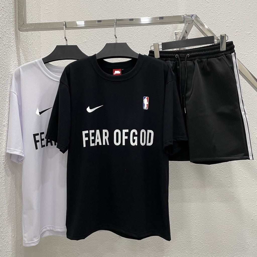Áo tee Fear of God FOG x NBA Warm Up Tee Black áo thun nam nữ FOG NBA kunshopunisex