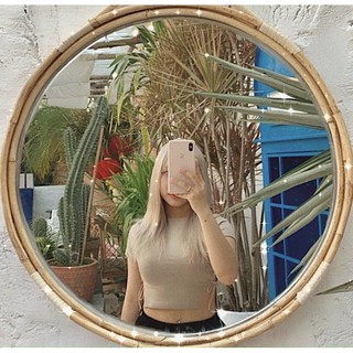 Áo croptop cột dây trơn -Z7N