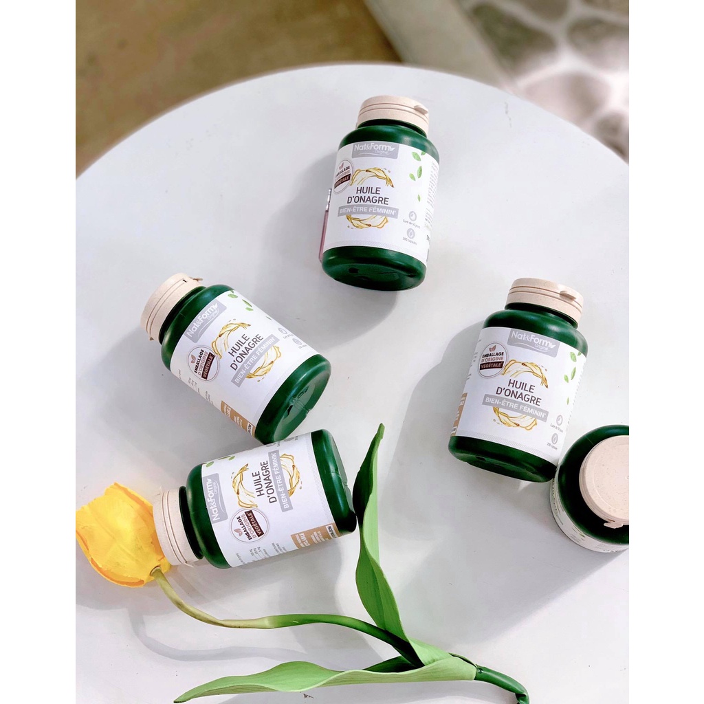 Tinh dầu hoa anh thảo Nat&Form Huile D’Onagre, Pháp (200v) hữu cơ giúp cân bằng nội tiết tố nữ