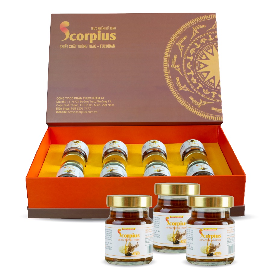 Scorpius - 2 Hũ 70ml Chiết xuất trùng thảo - Quà tặng sức khoẻ, Thực phẩm bổ sung hỗ trợ sức khoẻ.
