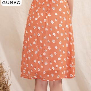 Đầm cổ V đính nút GUMAC DA10131