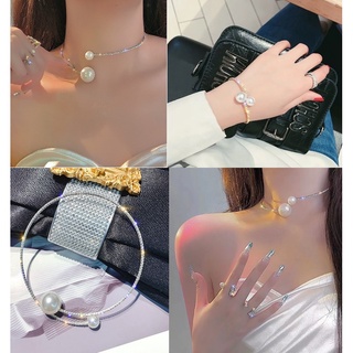 Vòng cổ chocker vòng tay mở đính hạt lấp lánh sang trọng Tatitava