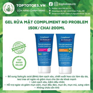 ss567 Gel rửa mặt Compliment No Problem giảm viêm, mụn