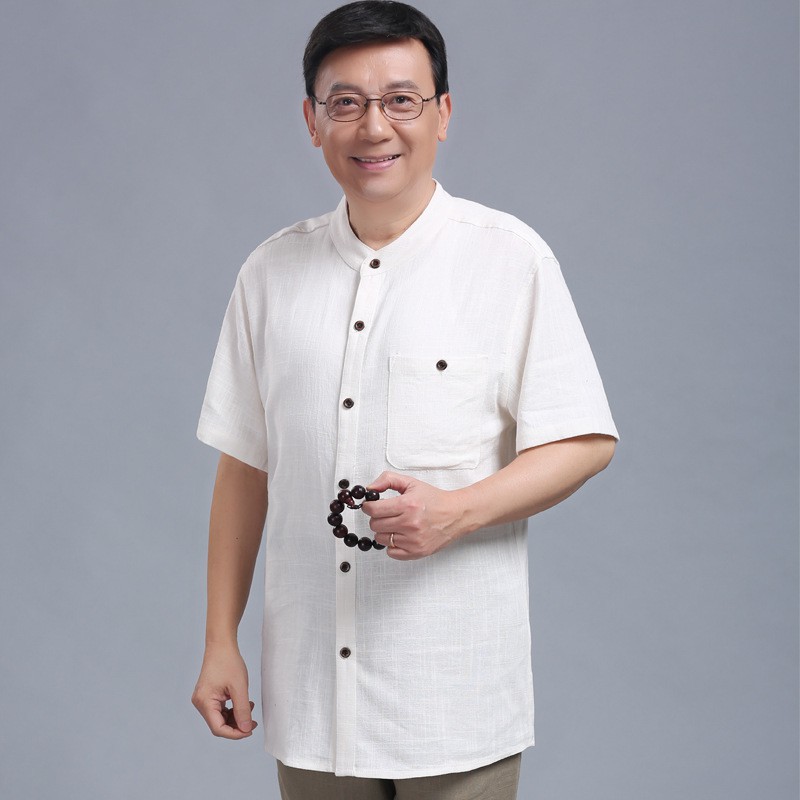 [Giá Xưởng] Áo Sơ Mi Đũi Nam Cổ Tàu | BigBuy360 - bigbuy360.vn