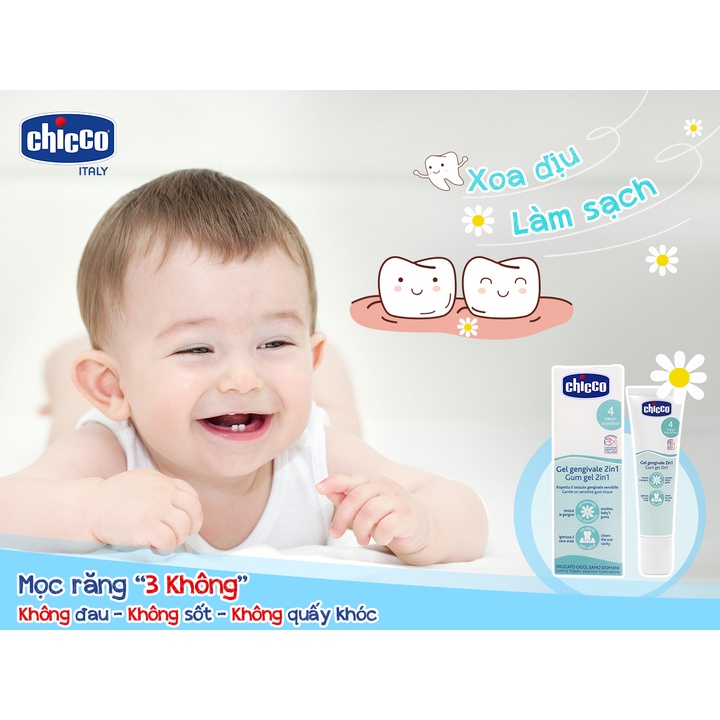 Gel bôi lợi cho bé mọc răng Chicco giảm sưng đau, làm sạch khoang miệng 30ml - MAMYCARE