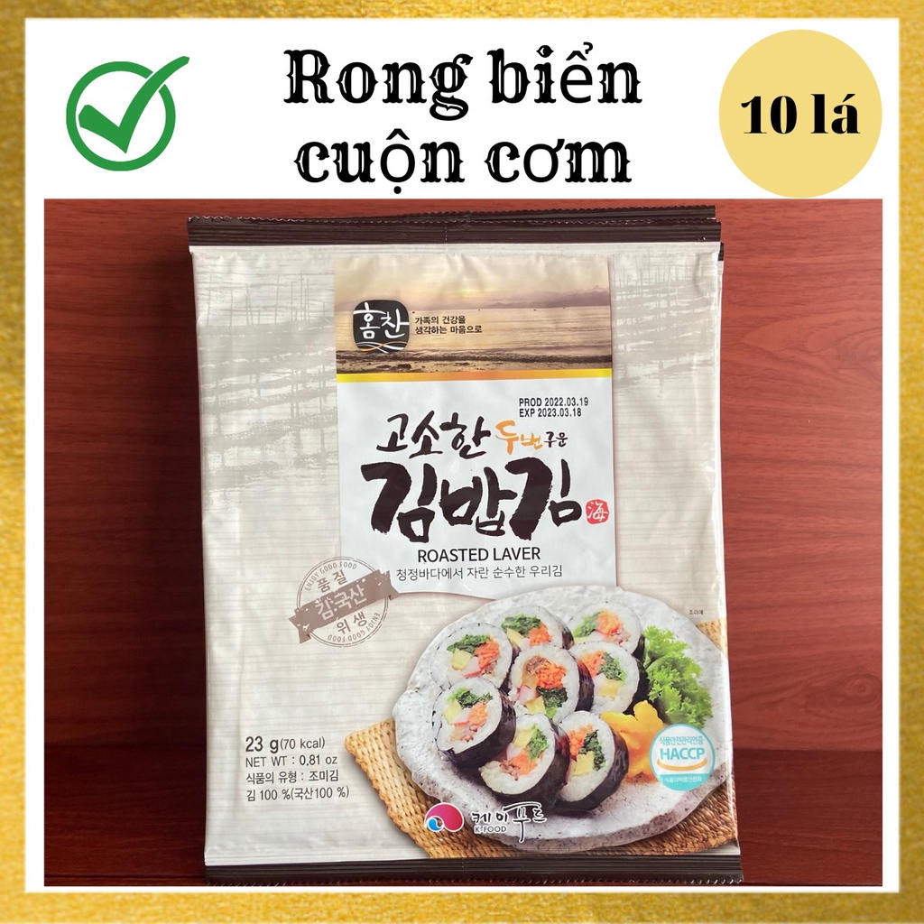 5 GÓI RONG BIỂN CUỘN CƠM SUSHI KIMPAP 10 LÁ - RONG BIỂN CUỘN CƠM GÓI 23GR