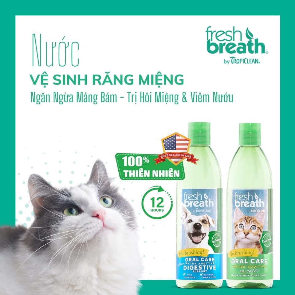473ml - FRESH BREATH DUNG DỊCH CHĂM SÓC RĂNG MIỆNG HẰNG NGÀY CHO CHÓ - ORAL CARE WATER ADDITIVE