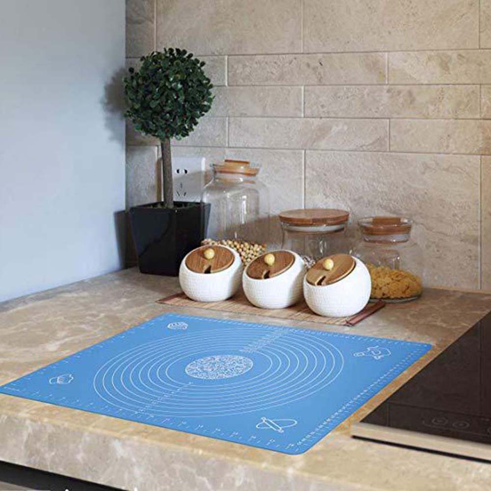 Thảm Nhào Bột Làm Bánh Bằng Silicon Dày Chống Dính Nhiều Màu Tùy Chọn 40x30cm
