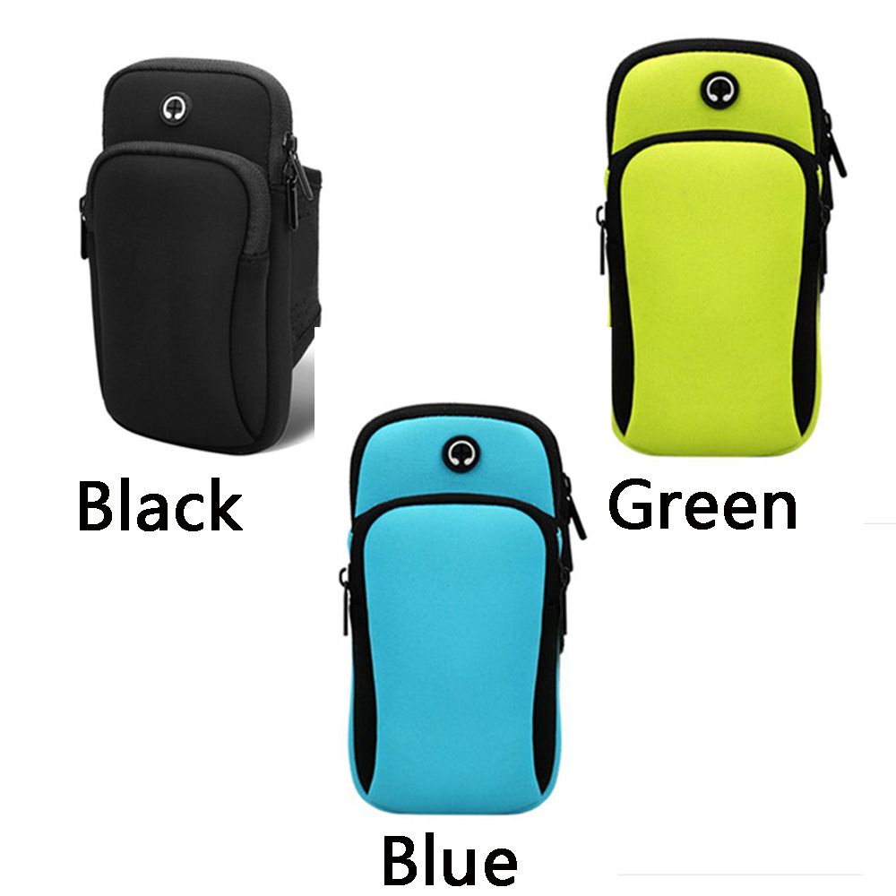 Túi lưới đựng điện thoại đeo cánh tay thoáng khí chống thấm nước có lỗ xỏ tai nghe phù hợp chạy bộ thể thao