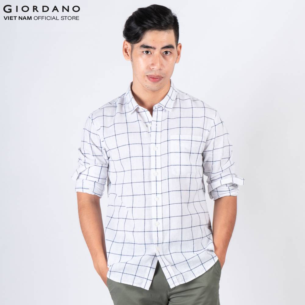 Áo Sơ Mi Nam Linen Dài Tay Giordano Oxford 01049201