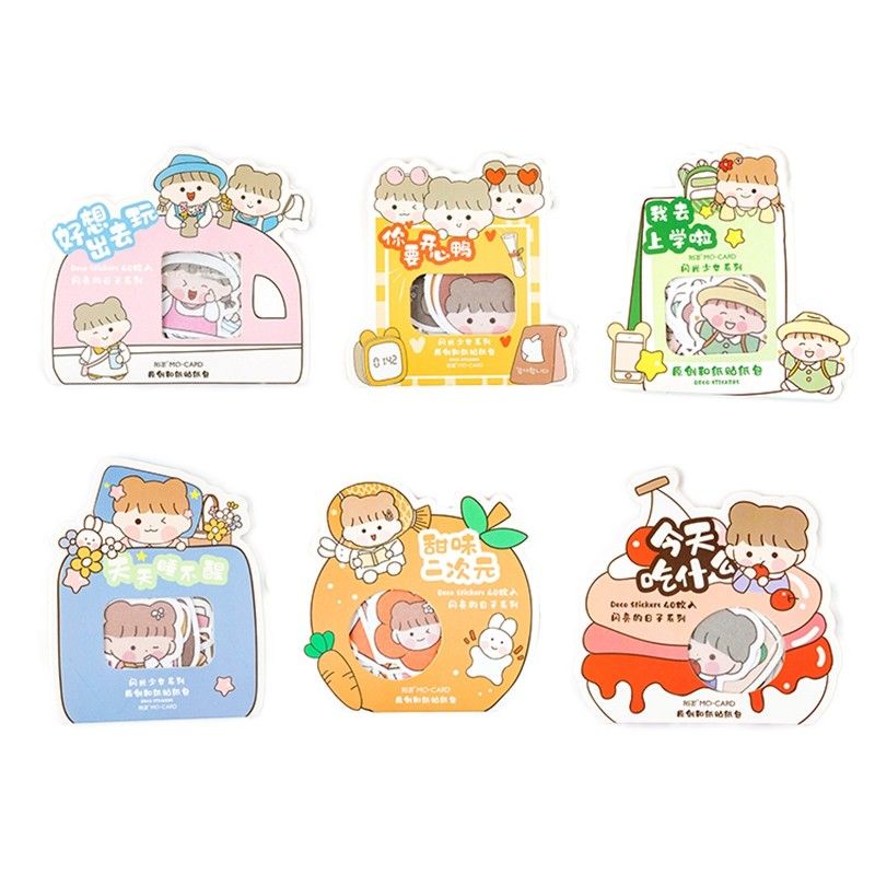 Gói 40 miếng dán sticker trang trí hình bé gái