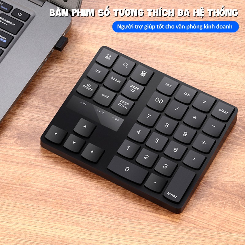 Bàn phím số mini gồm 35 phím cơ bản, đa năng tiện ích, dùng cho máy tính tiền,laptop, smartphone, bảo hành 12 tháng M533