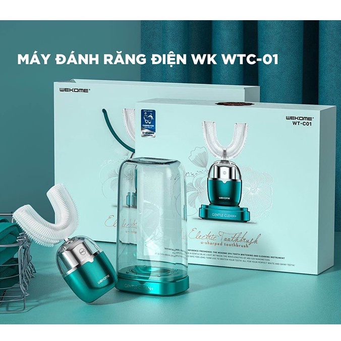 Máy Đánh Răng Điện Cho Người Lớn WK WTC01, Bàn Chải Đa Năng, Sạch Răng Miệng, Bảo Hành 6 Tháng