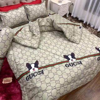 Bộ chăn ga thương hiẹu gucci (các mẫu thương hiệu gạt ảnh ạ)